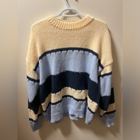 Blue and Cream Knit Sweater - Picture 2 of 2